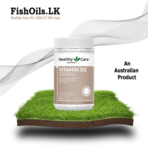 Healthy Care Vitamin D3 1000IU - 250 softgel Caps